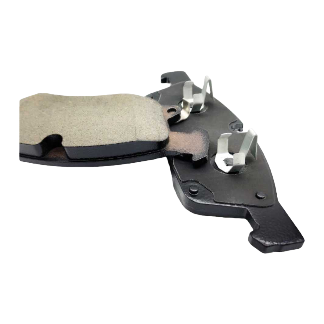 A pair of front wheel ceramic brake pads for automobiles is compatible with multiple vehicle models Item Picture
