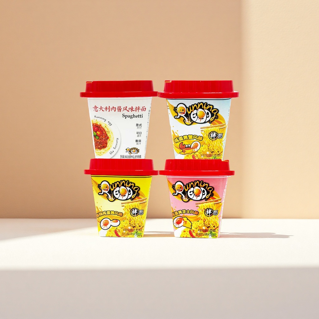 Italian meat sauce, salted egg yolk crab, spicy cheese flavor mixed noodle cup details Picture