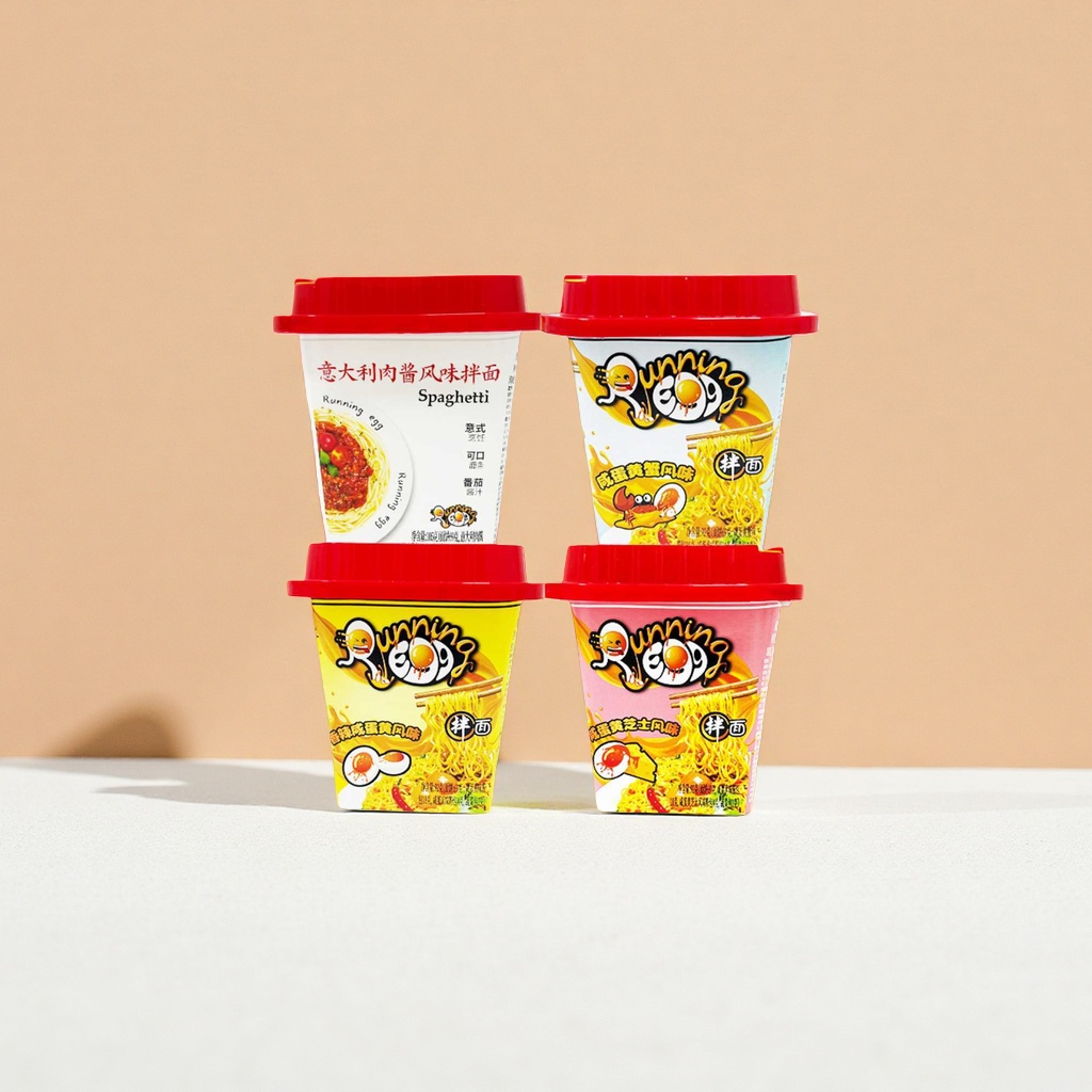 Italian meat sauce, salted egg yolk crab, spicy cheese flavor mixed noodle cup