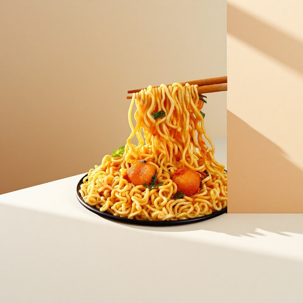 Italian meat sauce, salted egg yolk crab, spicy cheese flavor mixed noodle cup Application Scenario