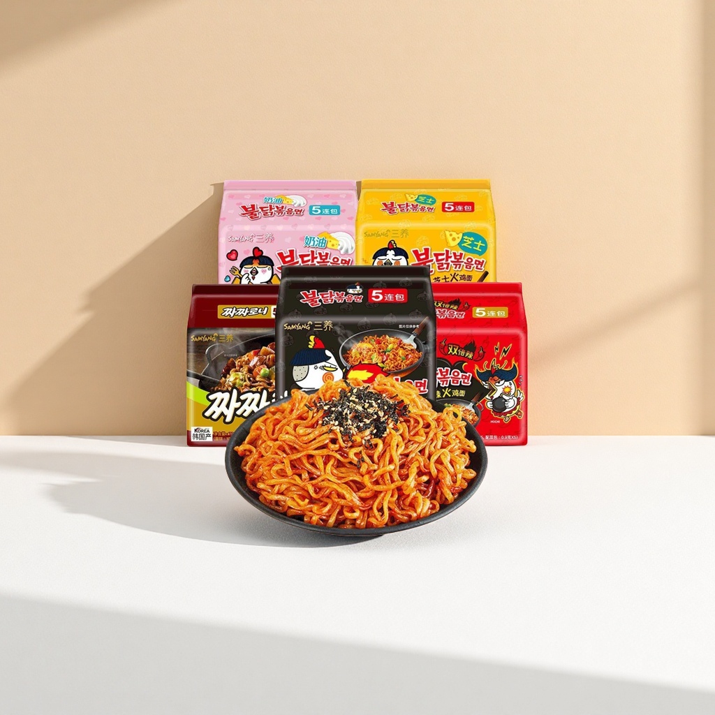 Sanyang Turkey Noodles Instant Noodles, Korean spicy mixed noodles, instant noodles in a whole box Application Scenario