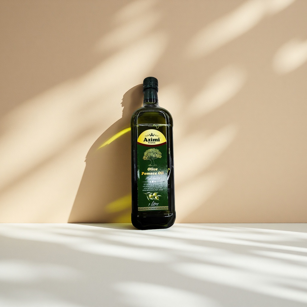 Azimi Premium Olive Pomace Oil, 500ml Mediterranean Flavor cold-pressed olive oil bottle details Picture