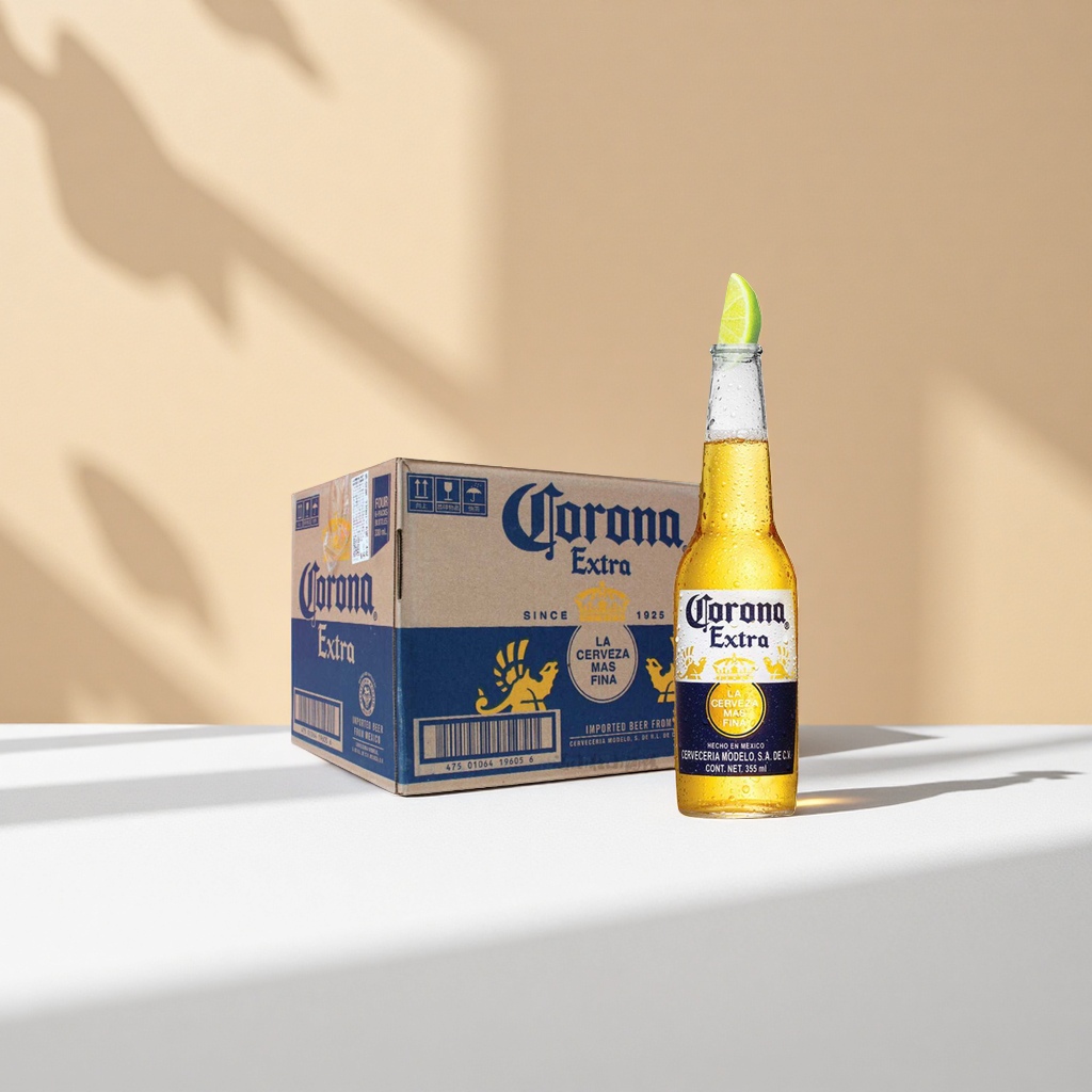 Corona Extra Beer 330ml bottled with packaging box, imported original light beer details Picture