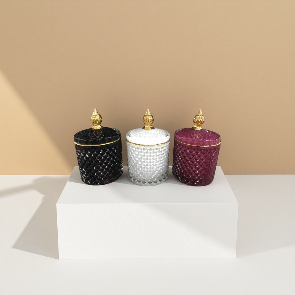 Glass jar ornaments, home decorations, retro transparent storage jars, craft gifts details Picture