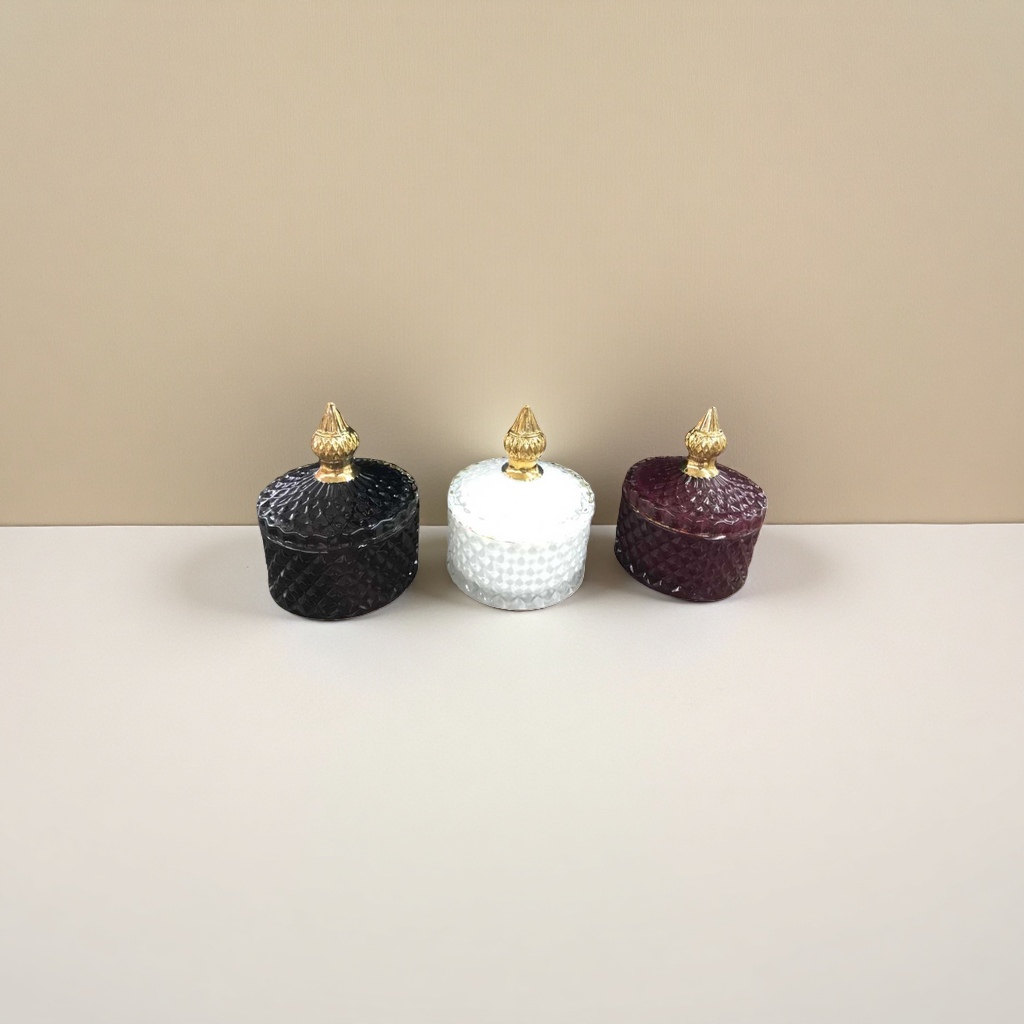 Three-piece set of gold-capped glass can jewelry Specification image