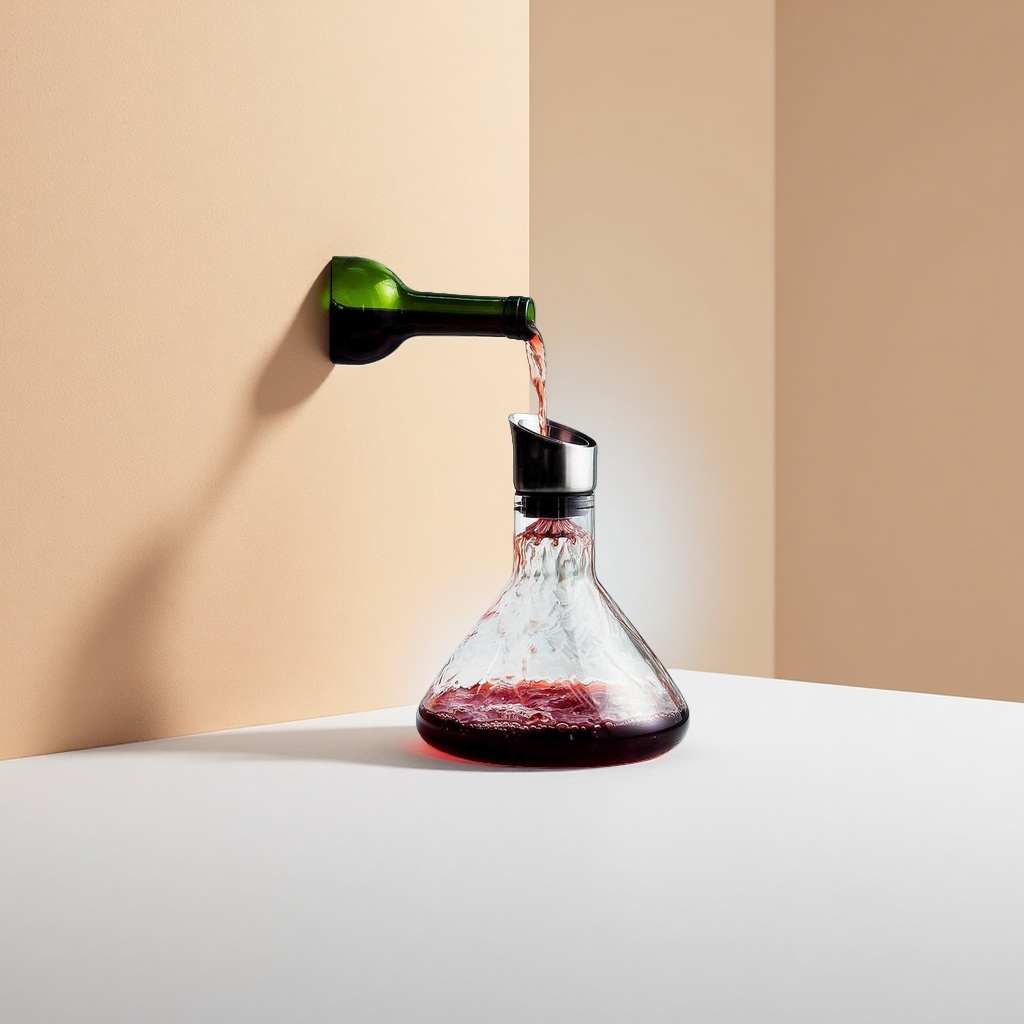 Red wine decanter, stainless steel spiral filter decanter, household decanter and wine pouring device details Picture