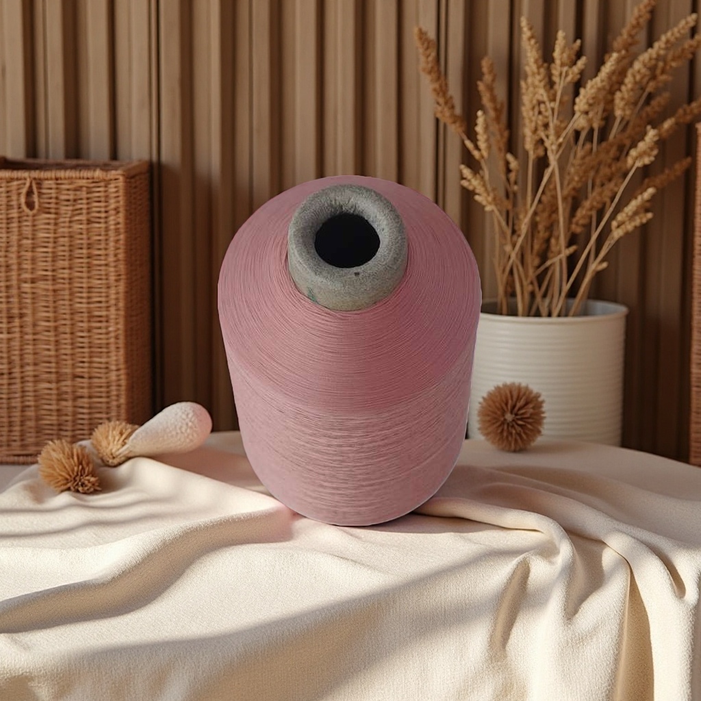Pink yarn roll, hand-woven wool ball, cotton-nitrile blend, soft, glutinous and fluffy, 100g details Picture
