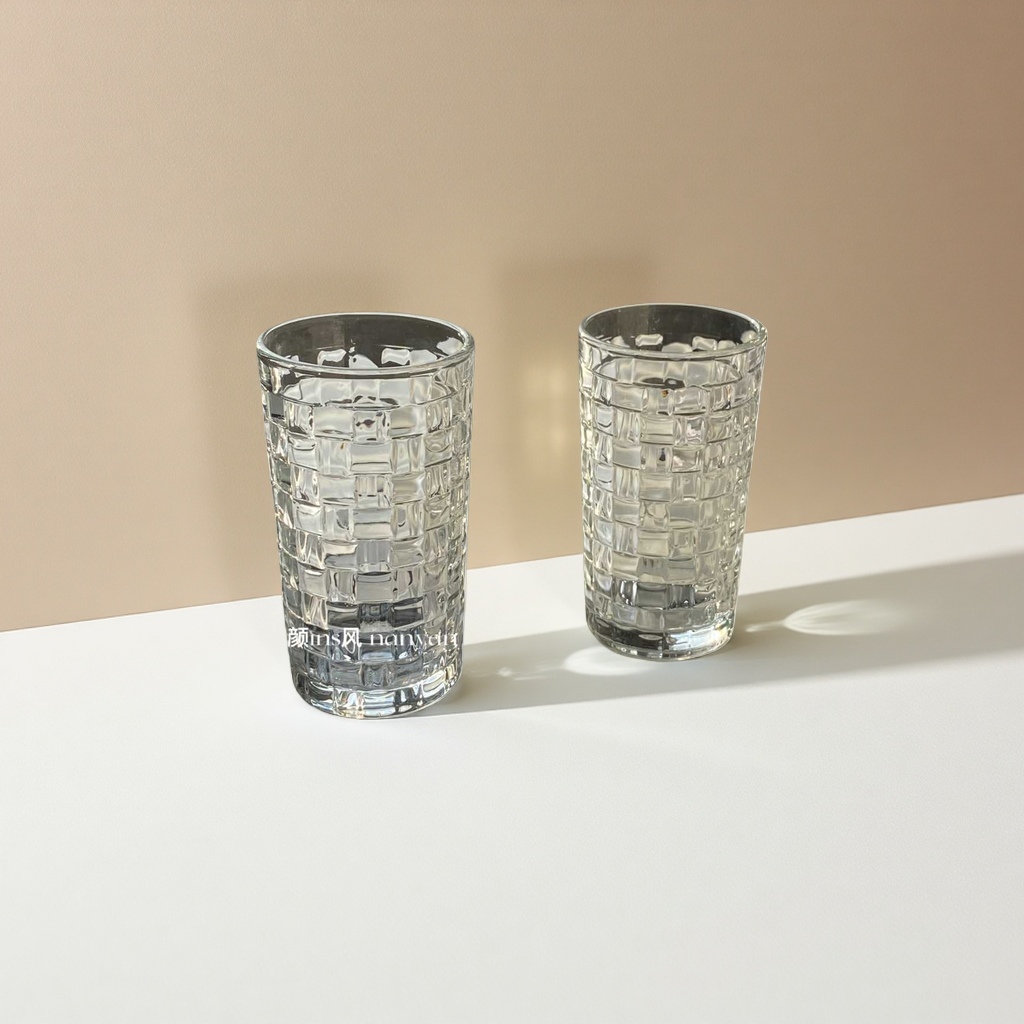 Transparent glass cup, high borosilicate heat-resistant glass cup, 350ml household simple water cup
