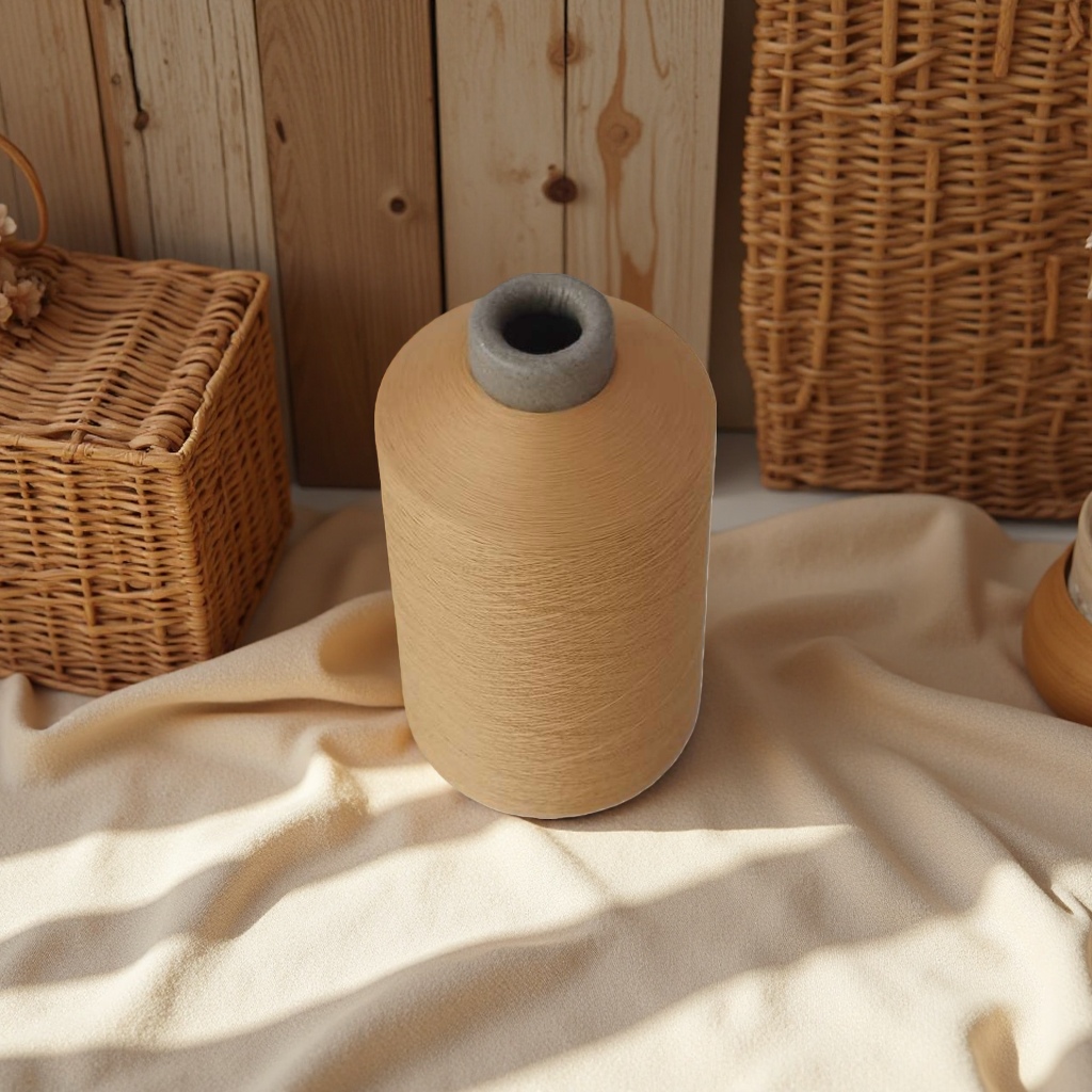 Orange yarn roll, hand-knitted wool, cotton thread for crochet, 100-meter roll details Picture
