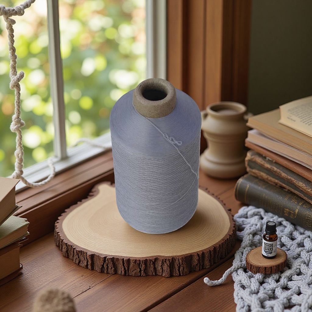 Grey yarn spool braided yarn, hand-crocheted yarn ball, detachable spool details Picture