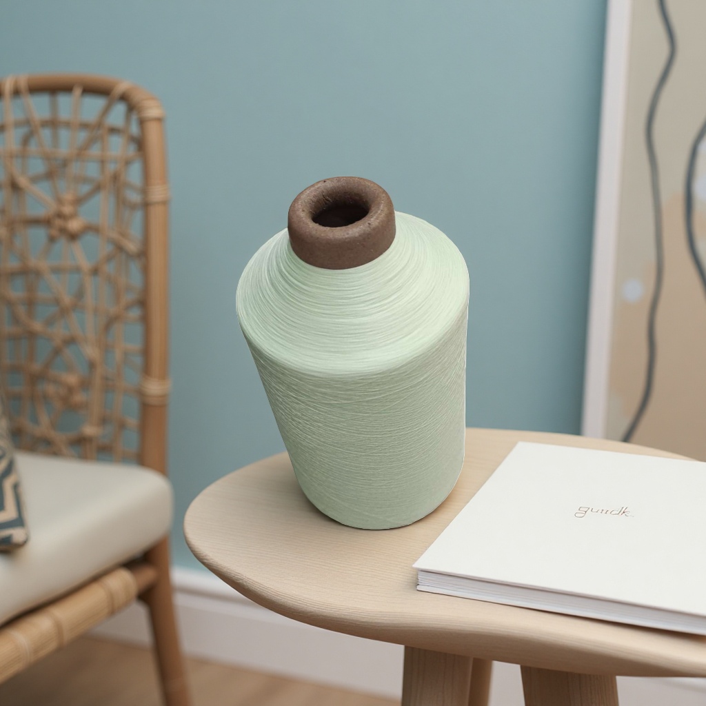 Light green cotton yarn spool for knitting wool and hand crochet details Picture