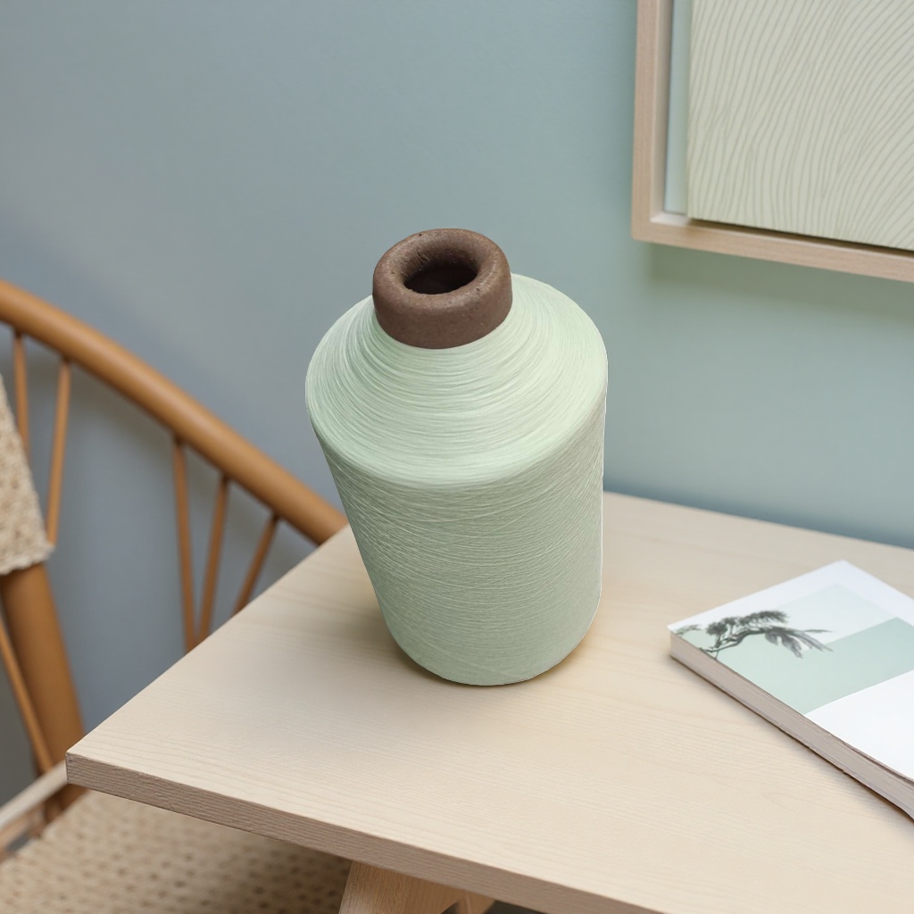 Light green cotton yarn spool for knitting wool and hand crochet Application Scenario