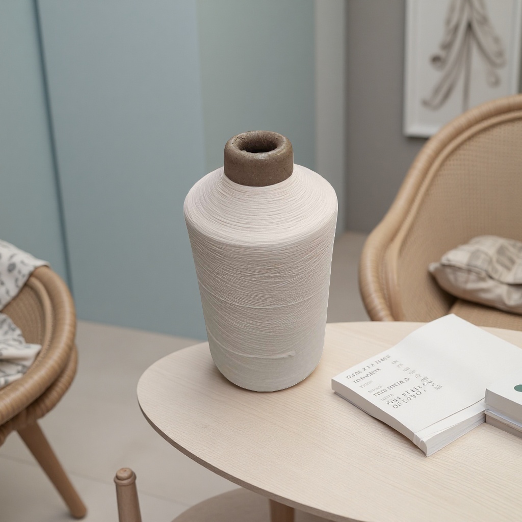 White yarn spool weaving, hand-knitted wool, cotton fine count yarn for sewing and embroidery details Picture