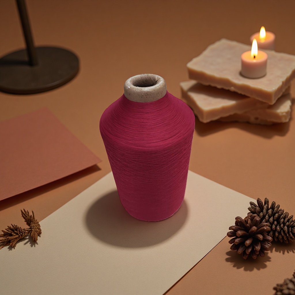 Red yarn roll knitting, DIY material, moderate thickness, easy to tangle details Picture