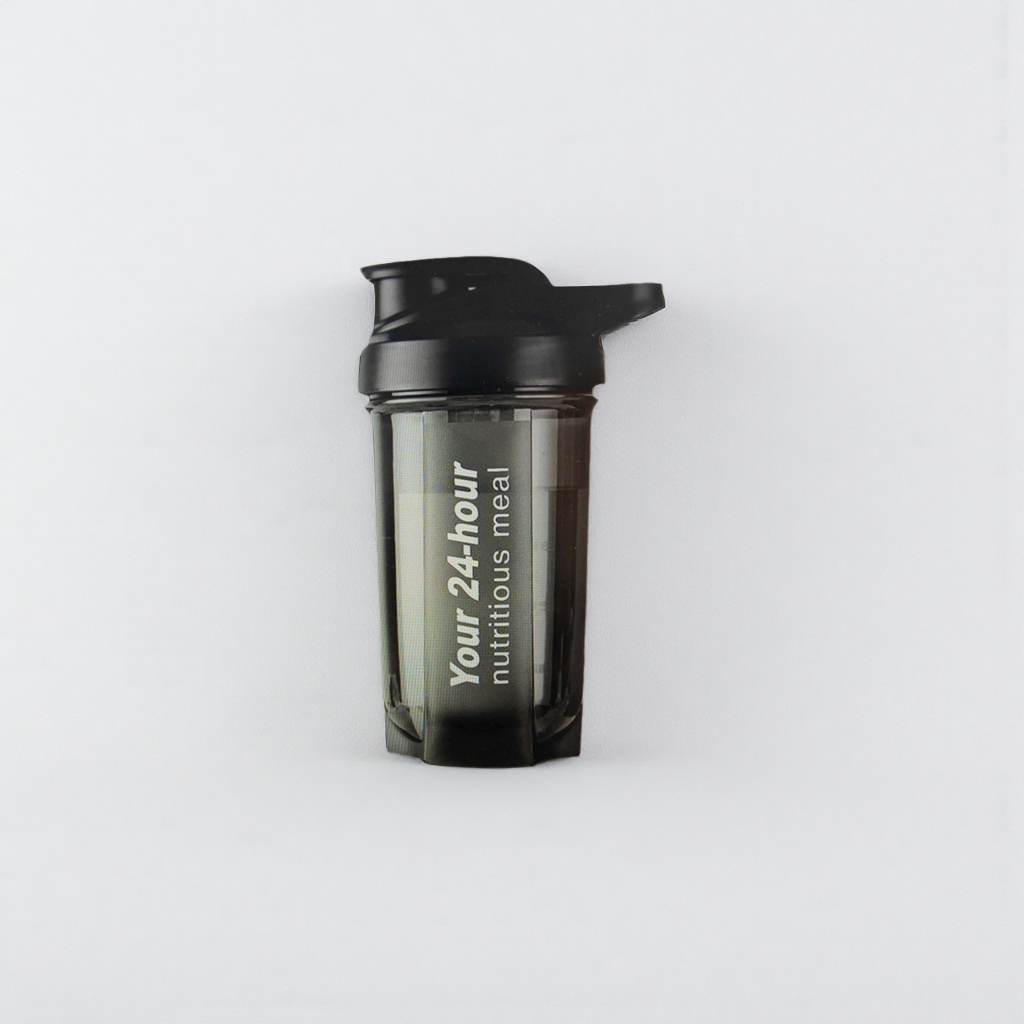 The black shaker cup is a portable sports water cup with replaceable accessories