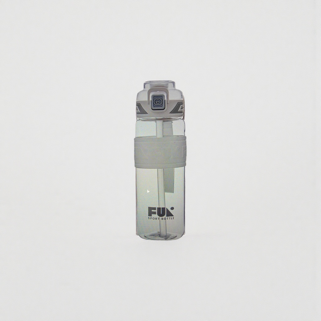 FUI SPORT BOTTLE Transparent plastic sports water bottle, grey cap handle, 1L Application Scenario