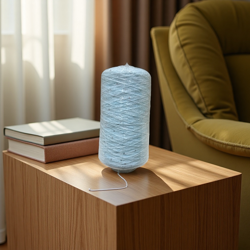 Light blue yarn roll, hand-knitted wool, cotton thread for crochet, 100g roll package details Picture