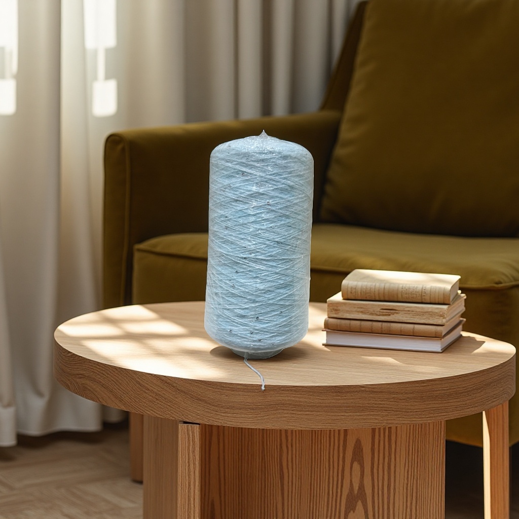 Light blue yarn roll, hand-knitted wool, cotton thread for crochet, 100g roll package
