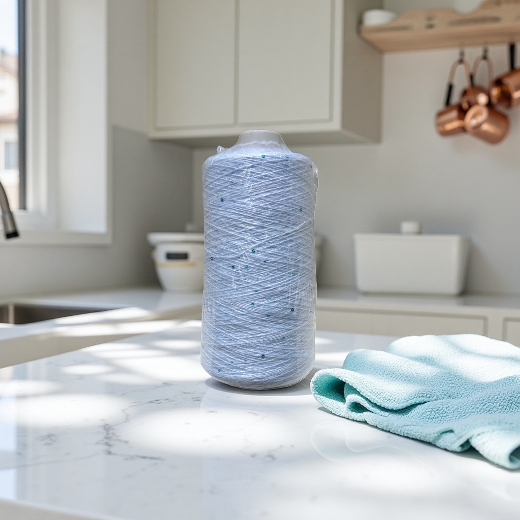 Light blue yarn roll, hand-knitted wool, cotton thread for crochet, 100g roll, 102424768