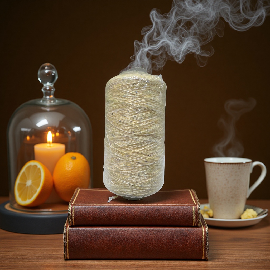 Yellow yarn rolls, hand-knitted woolen yarn, knitted yarn, cotton-linen blended yarn, 100 meters Application Scenario