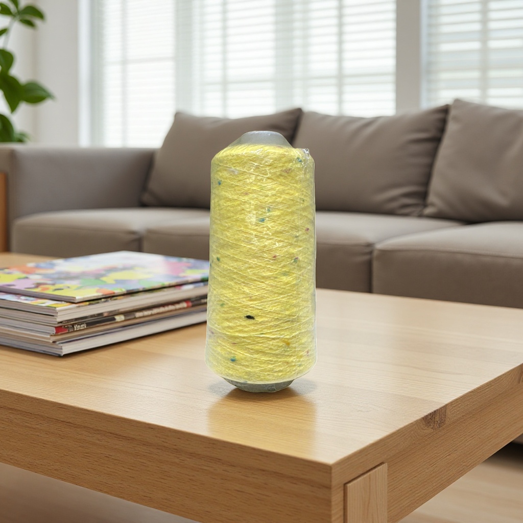 Yellow yarn rolls, hand-woven woolen yarn, woven yarn balls, cotton and linen blended yarn Specification image