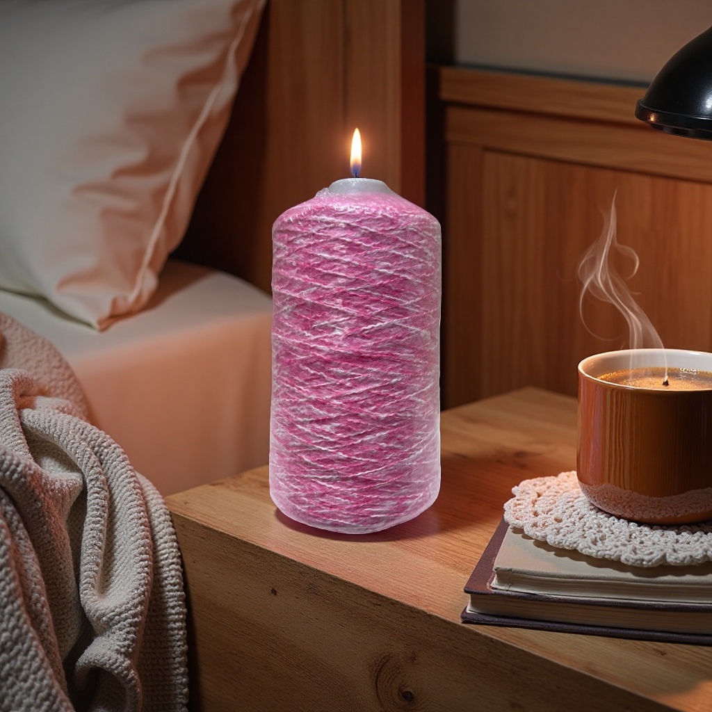 Pink yarn rolls, hand-woven yarn balls, cotton and nitrile blend, soft and skin-friendly, for crochet Application Scenario