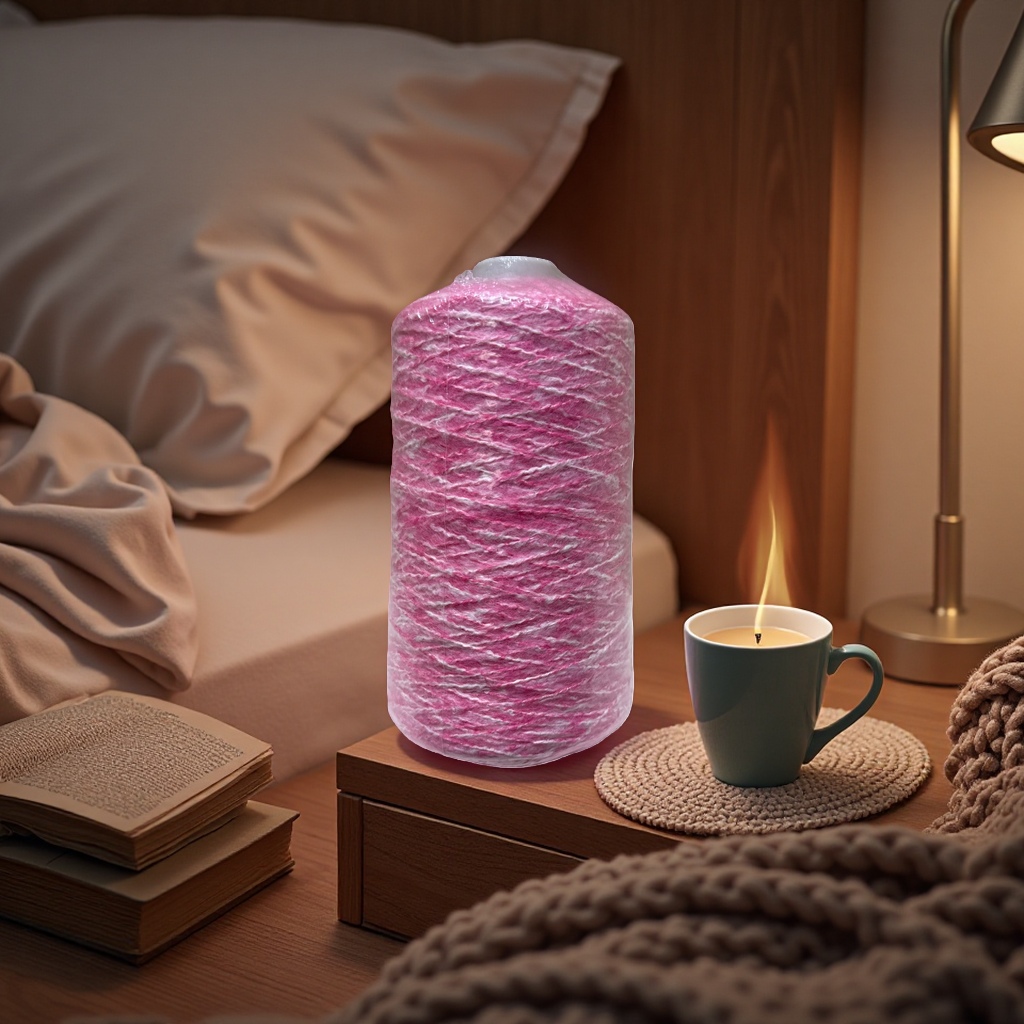 Pink yarn rolls, hand-woven yarn balls, cotton and nitrile blend, soft and skin-friendly, for crochet Specification image