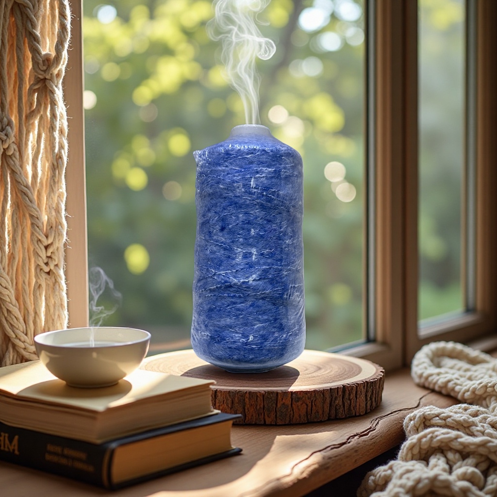 Blue yarn reel knitting, hand-crochet with cotton and nitrile blend, 100 meters Application Scenario