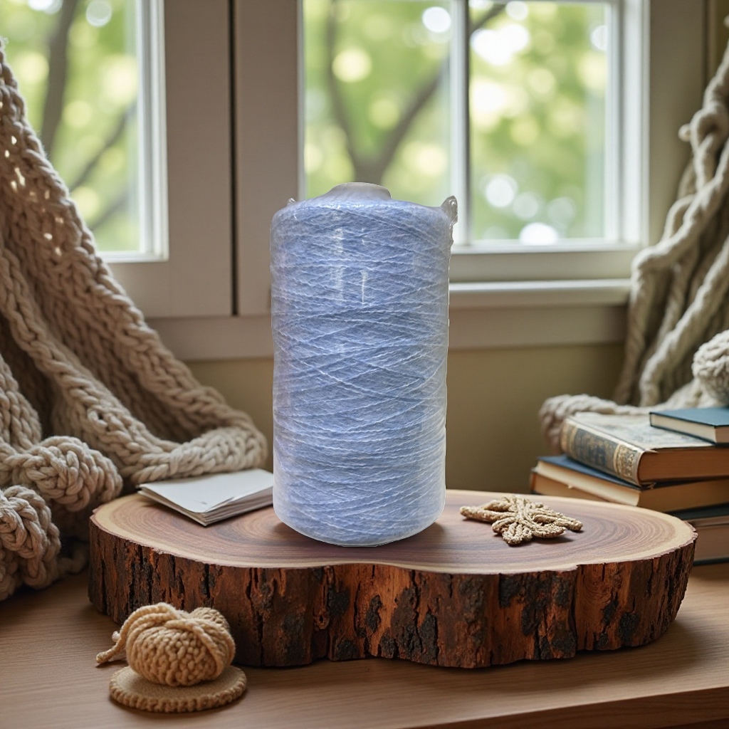 Light blue cotton yarn spool for DIY hand-woven wool details Picture