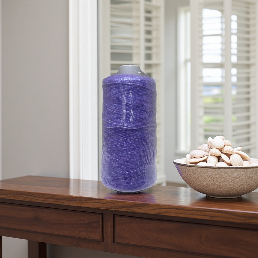 Purple yarn rolls, hand-knitted wool, crochet, cotton thread, acrylic blended fine count yarn details Picture