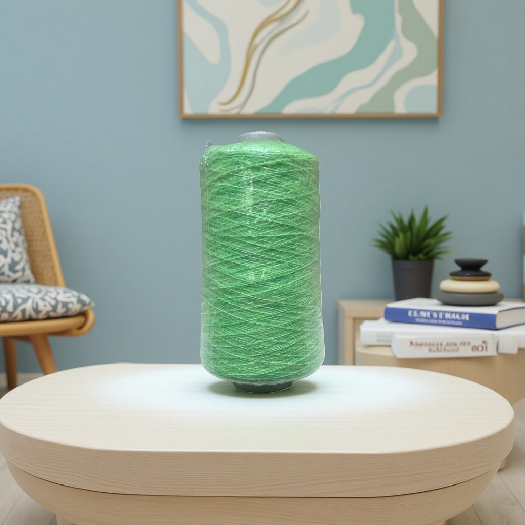 Green yarn, spool, knitted wool, hand crochet, cotton-polyester blend, 100 meters, 103030617 Application Scenario