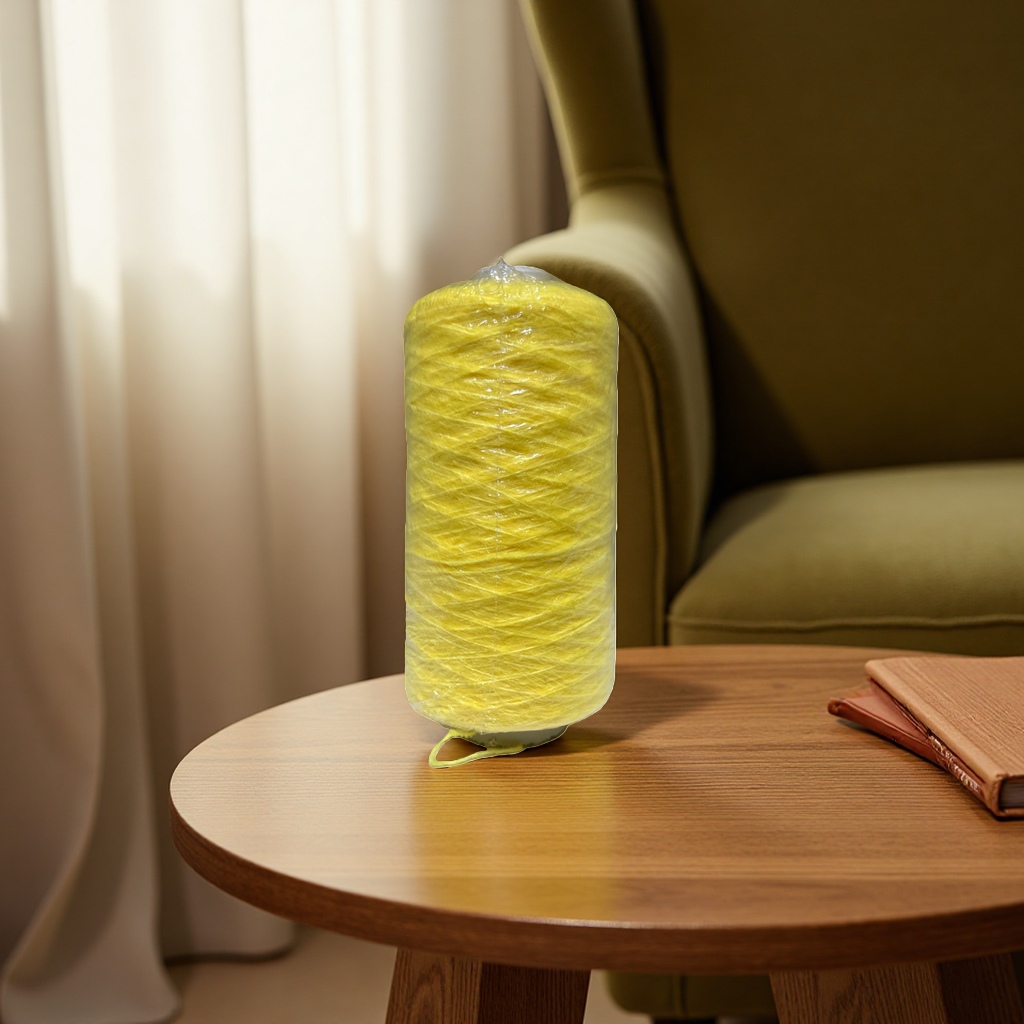 Yellow yarn roll pure cotton hand-knitted wool crochet DIY knitting ball details Picture