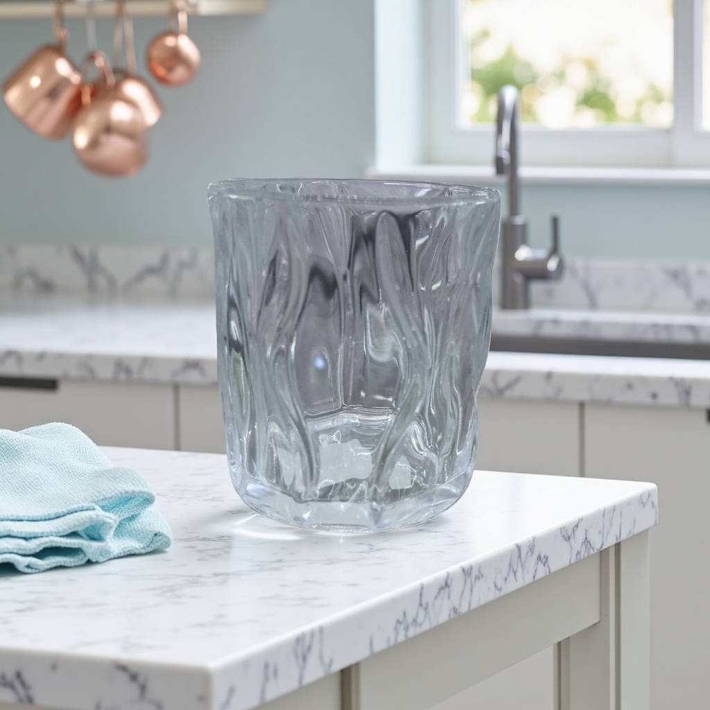 Transparent glass cup, high borosilicate heat-resistant explosion-proof water cup, 350ml, simple style for home and office use details Picture