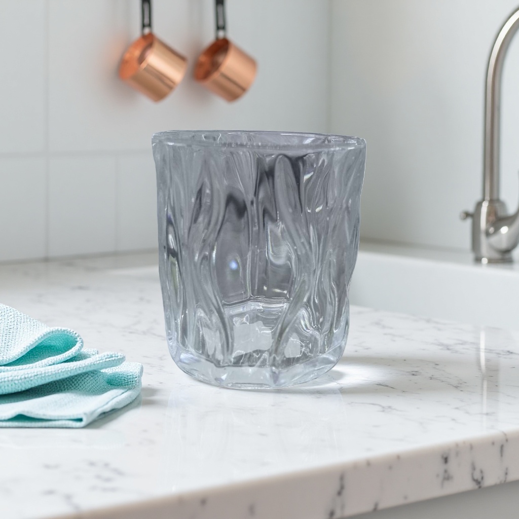 Transparent glass cup, high borosilicate heat-resistant explosion-proof water cup, 350ml, simple style for home and office use Specification image