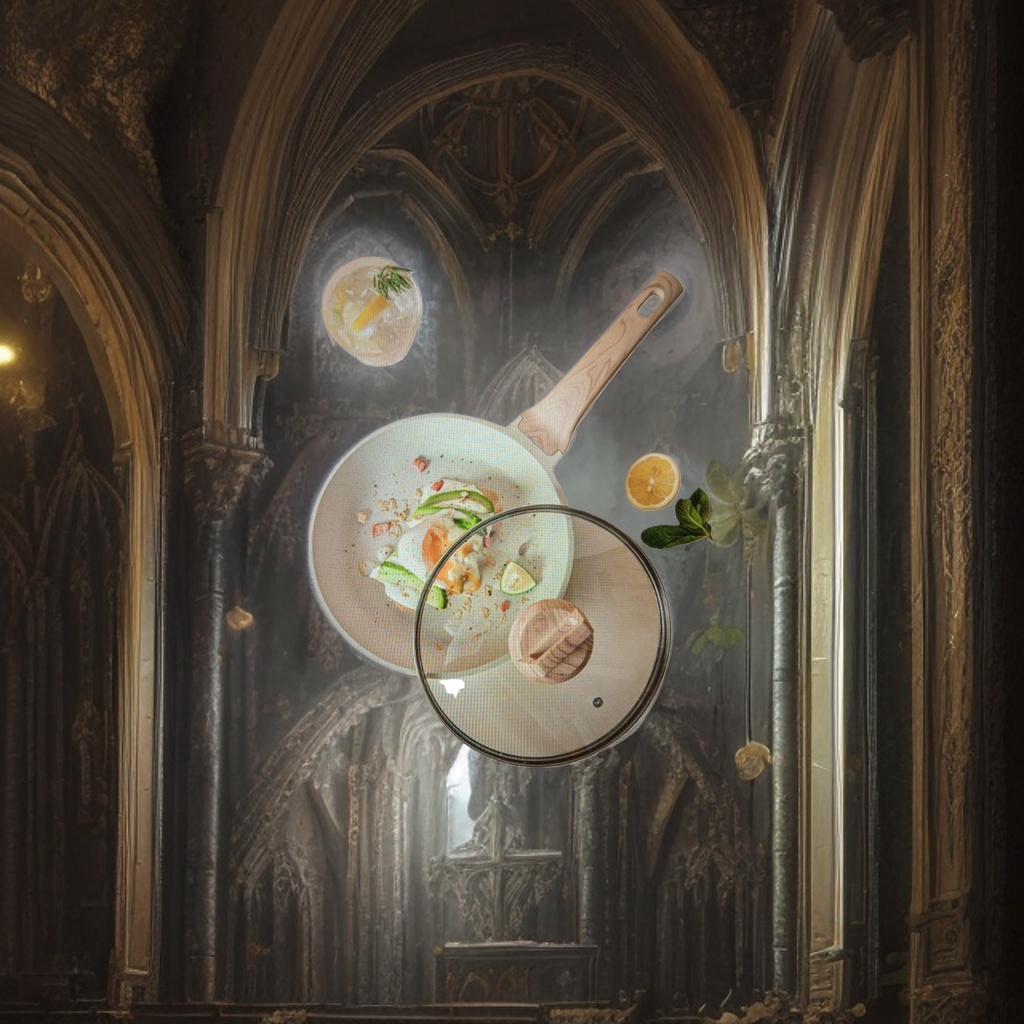 Supor frying pan, non-stick, 28cm household flat pan, special kitchen cookware for frying eggs and stir-frying Specification image