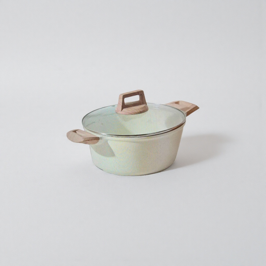 White non-stick cookware for household use, including woks, frying pans and soup POTS details Picture