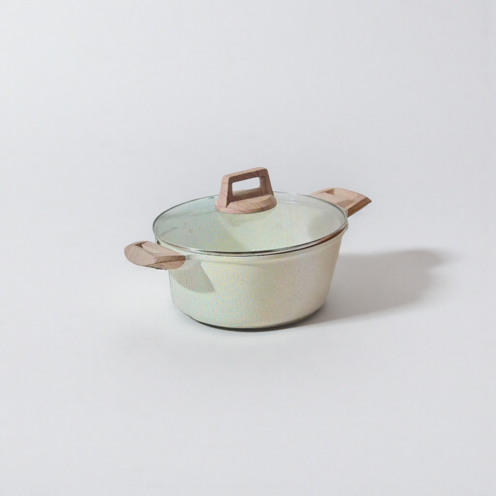 White non-stick cookware for household use, including woks, frying pans and soup POTS