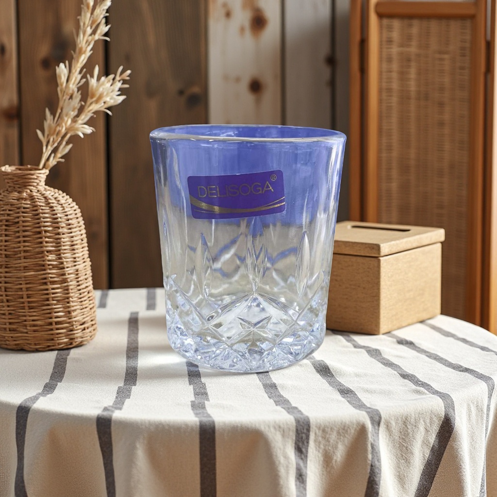 DELISOGA transparent glass cup, High borosilicate heat-resistant explosion-proof water cup 350ml details Picture