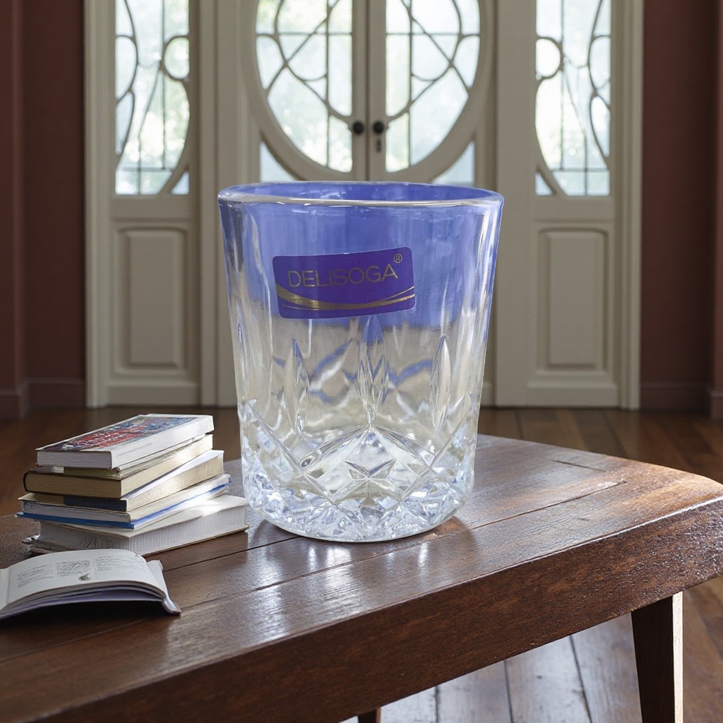 DELISOGA transparent glass cup, High borosilicate heat-resistant explosion-proof water cup 350ml