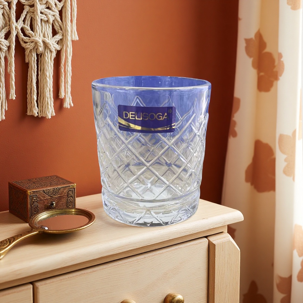 DELISOGA transparent glass water cup, high borosilicate heat-resistant and anti-scald, simple style for home and office use Specification image