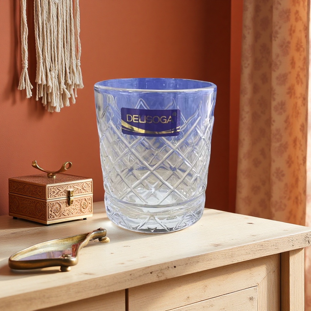 DELISOGA transparent glass water cup, high borosilicate heat-resistant and anti-scald, simple style for home and office use