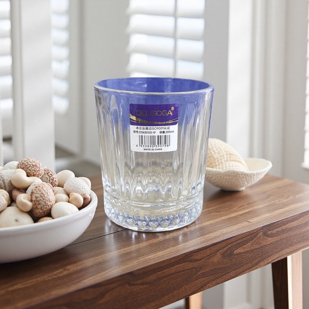 Transparent glass cup, high borosilicate heat-resistant glass water cup, 350ml, simple style for home and office use