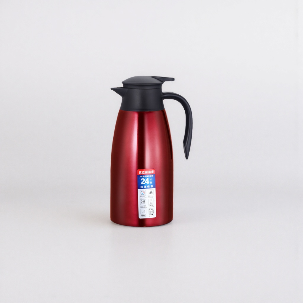 The main body of the red vacuum insulated kettle is a large-capacity stainless steel insulated bottle for household use, and the inner liner is detachable details Picture