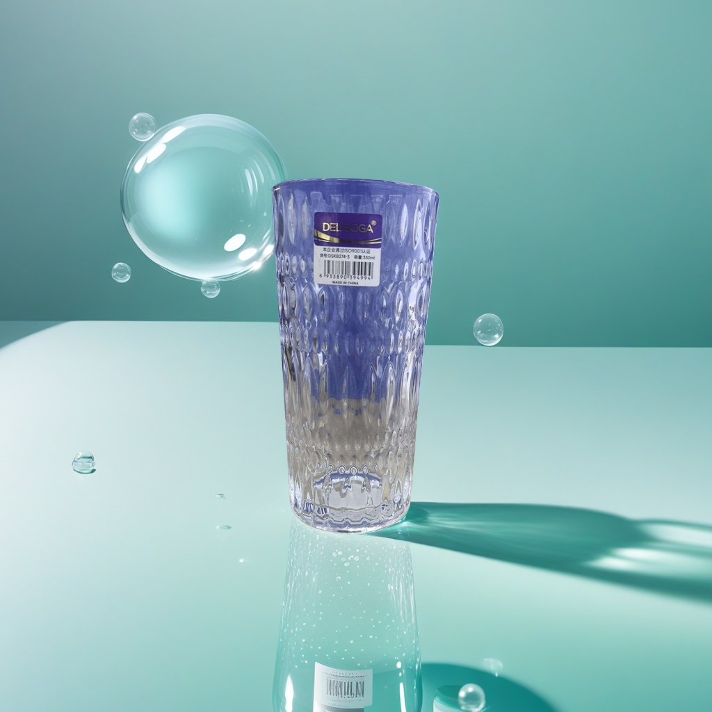 Transparent glass cup, high borosilicate heat-resistant household drinking cup, simple style tea cup and water cup Specification image