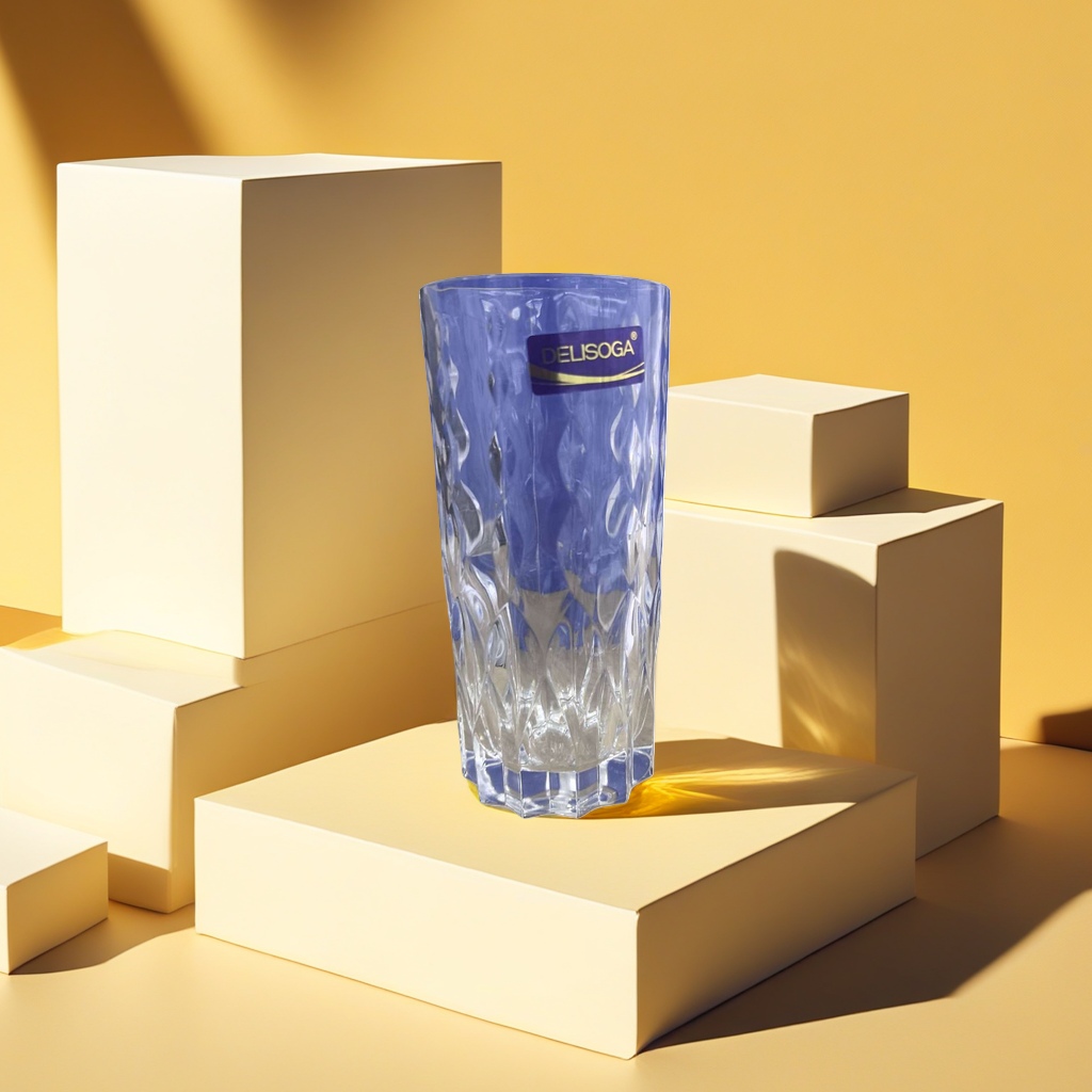 DELISOGA transparent glass water cup, high borosilicate heat-resistant and anti-scald, simple style for home and office use 110212138