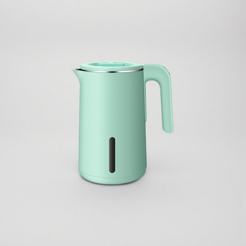 Light green electric kettle, 1500W, quick water boiling, household, heat-insulating and constant-temperature stainless steel Specification image