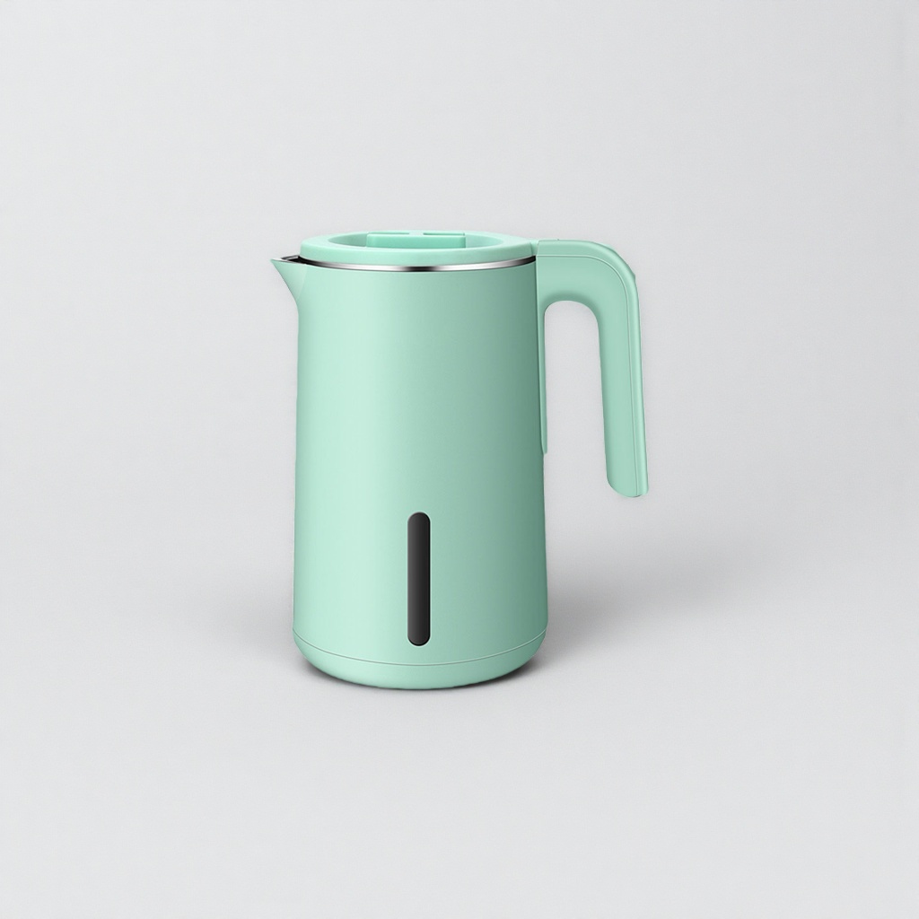 Light green electric kettle, 1500W, quick water boiling, household, heat-insulating and constant-temperature stainless steel