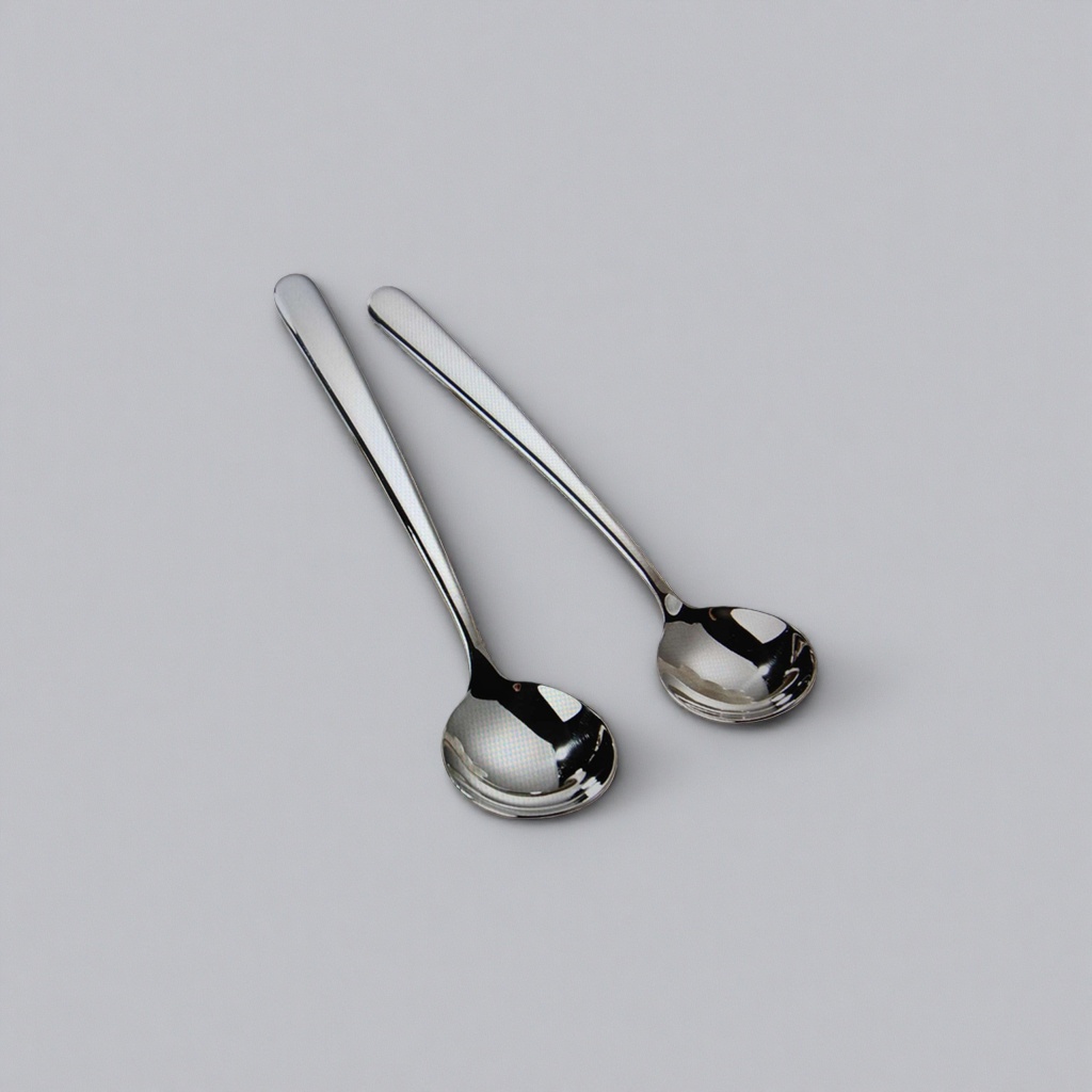 Metal spoon, stainless steel long-handled spoon, 15cm, household kitchen spoon, multi-functional stirring spoon details Picture