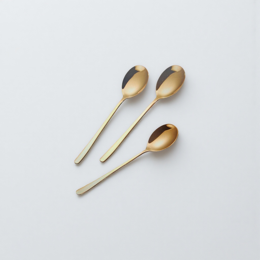 Golden stainless steel spoons, household tableware, tea spoons and coffee spoons, 20cm Specification image