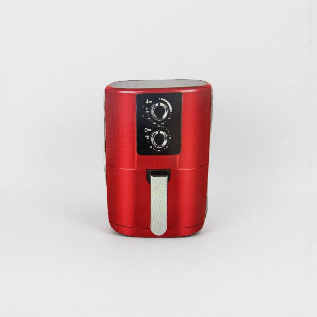 The main body of the red air fryer is a small household smart oil-free cooking kitchen appliance